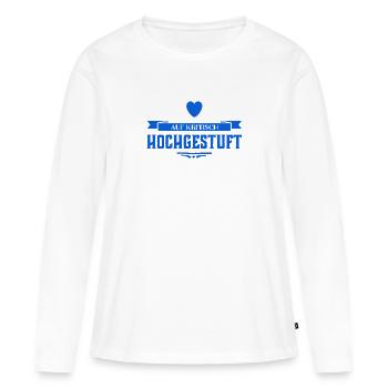 die Gefahr steigt - Frauen Premium Bio Langarmshirt - Weiß - Vorne - Julia (174cm)