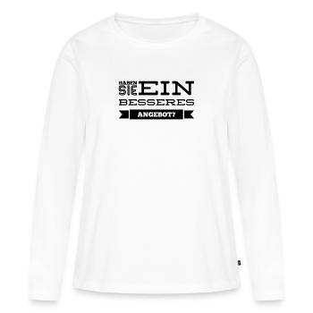 ich suche ein besseres Angebot - Frauen Premium Bio Langarmshirt - Weiß - Vorne - Julia (174cm)
