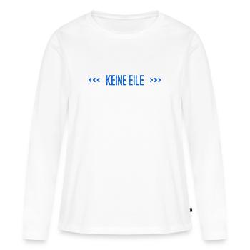 ganz in Ruhe - Frauen Premium Bio Langarmshirt - Weiß - Vorne - Julia (174cm)