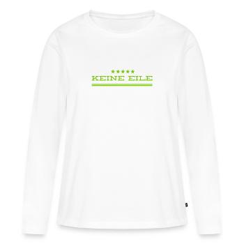 alles in meiner Geschwindigkeit - Frauen Premium Bio Langarmshirt - Weiß - Vorne - Julia (174cm)