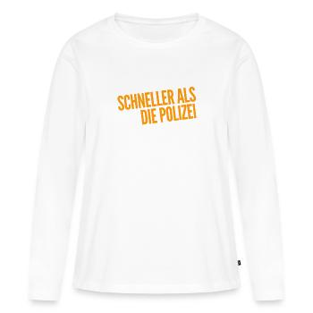 Geschwindigkeit geht immer - Frauen Premium Bio Langarmshirt - Weiß - Vorne - Julia (174cm)
