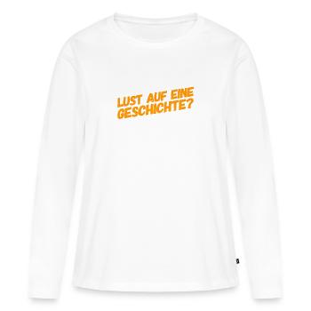 Geschichte? - Frauen Premium Bio Langarmshirt - Weiß - Vorne - Julia (174cm)