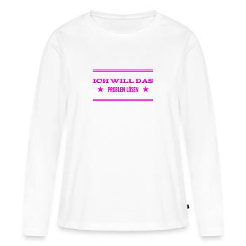 kein Problem - Frauen Premium Bio Langarmshirt - Weiß - Vorne - Julia (174cm)