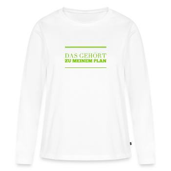 Teil des Plans - Frauen Premium Bio Langarmshirt - Weiß - Vorne - Julia (174cm)