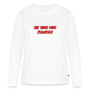 ich mag sie nicht - Frauen Premium Bio Langarmshirt - Weiß - Vorne - Julia (174cm)