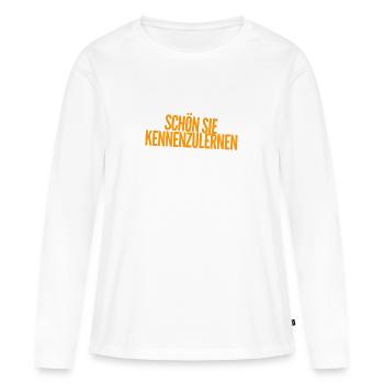 schön sie zu treffen - Frauen Premium Bio Langarmshirt - Weiß - Vorne - Julia (174cm)