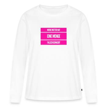 Fehler einer Mutter - Frauen Premium Bio Langarmshirt - Weiß - Vorne - Julia (174cm)