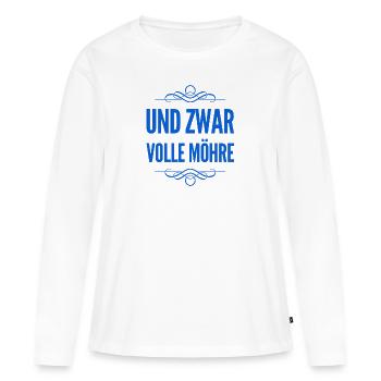 voll und ganz - Frauen Premium Bio Langarmshirt - Weiß - Vorne - Julia (174cm)