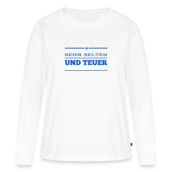 sehr selten und teuer - Frauen Premium Bio Langarmshirt - Weiß - Vorne - Julia (174cm)