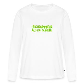 den Preis bezahlen - Frauen Premium Bio Langarmshirt - Weiß - Vorne - Julia (174cm)