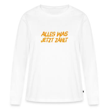 das ist mir wichtig - Frauen Premium Bio Langarmshirt - Weiß - Vorne - Julia (174cm)