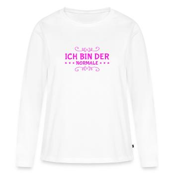 ich bin völlig normal - Frauen Premium Bio Langarmshirt - Weiß - Vorne - Julia (174cm)