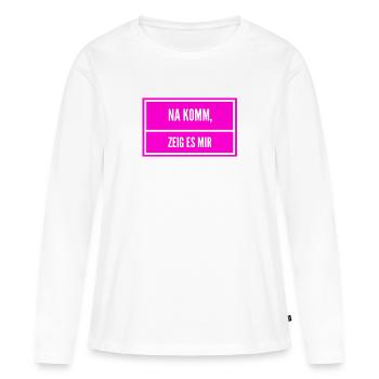zeig her - Frauen Premium Bio Langarmshirt - Weiß - Vorne - Julia (174cm)