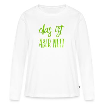 das ist freundlich - Frauen Premium Bio Langarmshirt - Weiß - Vorne - Julia (174cm)