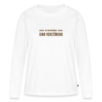 die Erinnerungen sind verstörend - Frauen Premium Bio Langarmshirt - Weiß - Vorne - Julia (174cm)