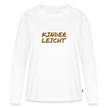 das ist ganz leicht - Frauen Premium Bio Langarmshirt - Weiß - Vorne - Julia (174cm)