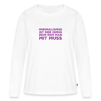 Minimalismus - Frauen Premium Bio Langarmshirt - Weiß - Vorne - Julia (174cm)