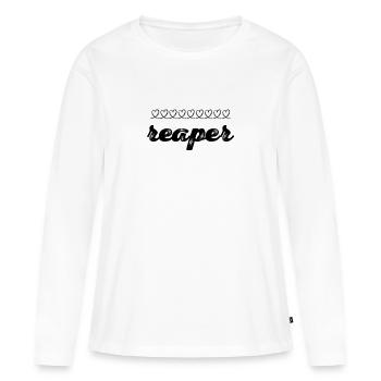 der Sensenmann - Frauen Premium Bio Langarmshirt - Weiß - Vorne - Julia (174cm)