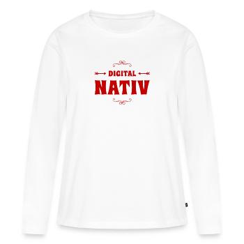 digital Nativ - Frauen Premium Bio Langarmshirt - Weiß - Vorne - Julia (174cm)