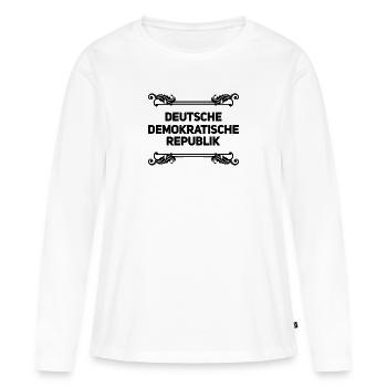 ich komme aus der Zone - Frauen Premium Bio Langarmshirt - Weiß - Vorne - Julia (174cm)