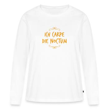 so sieht eine Nachteule aus - Frauen Premium Bio Langarmshirt - Weiß - Vorne - Julia (174cm)