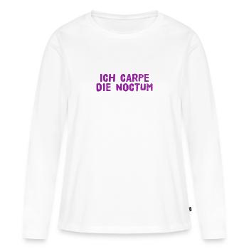 ich bin eine Nachteule - Frauen Premium Bio Langarmshirt - Weiß - Vorne - Julia (174cm)
