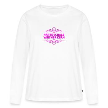 harte Schale - Frauen Premium Bio Langarmshirt - Weiß - Vorne - Julia (174cm)