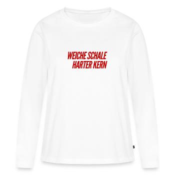 meine Schale ist weich - Frauen Premium Bio Langarmshirt - Weiß - Vorne - Julia (174cm)