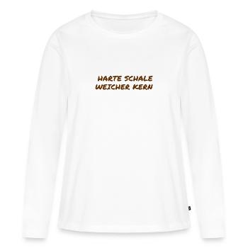 meine Schale ist hart - Frauen Premium Bio Langarmshirt - Weiß - Vorne - Julia (174cm)