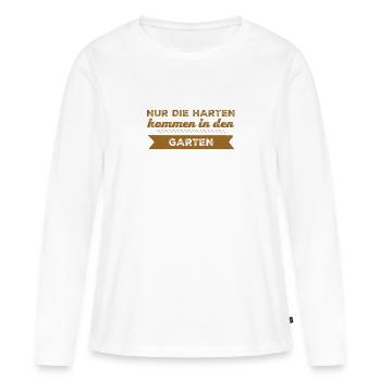 bist du hart? - Frauen Premium Bio Langarmshirt - Weiß - Vorne - Julia (174cm)