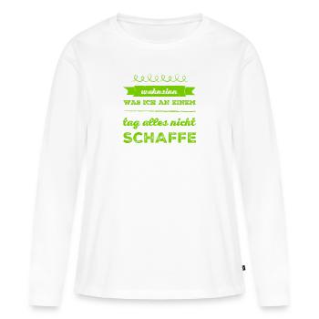 Faulheit ist mein Ding - Frauen Premium Bio Langarmshirt - Weiß - Vorne - Julia (174cm)