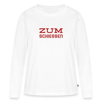 Je le trouve pour tirer - T-shirt manches longues Premium bio Femme - blanc - Devant - Julia (174cm)