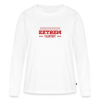 ich bin extrem talentiert - Frauen Premium Bio Langarmshirt - Weiß - Vorne - Julia (174cm)