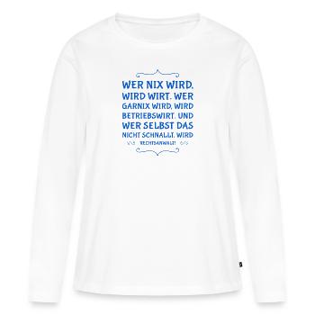 Qui ne sera rien - T-shirt manches longues Premium bio Femme - blanc - Devant - Julia (174cm)