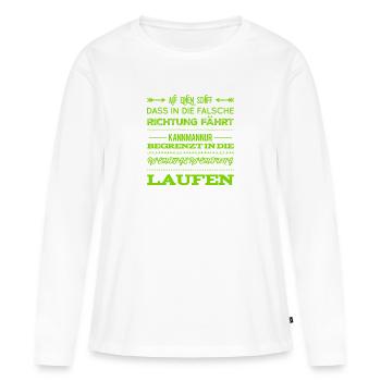 C’est un peu flou - T-shirt manches longues Premium bio Femme - blanc - Devant - Julia (174cm)