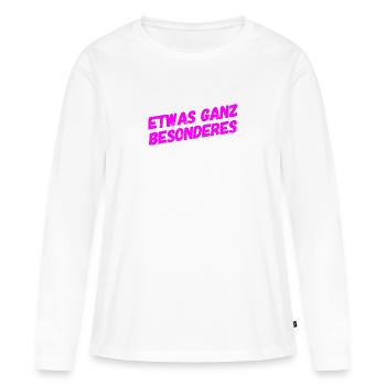 ganz besonders - Frauen Premium Bio Langarmshirt - Weiß - Vorne - Julia (174cm)