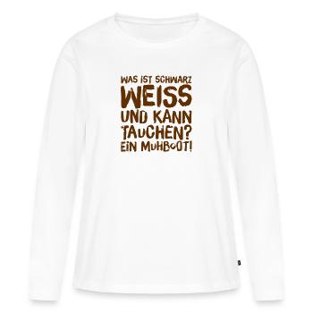 une vache sous l’eau - T-shirt manches longues Premium bio Femme - blanc - Devant - Julia (174cm)