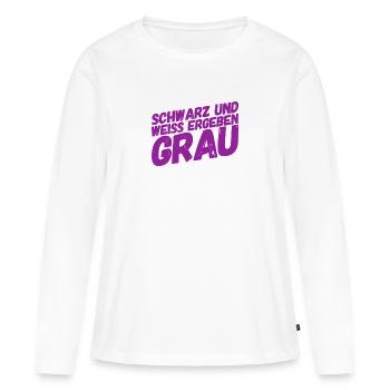 das ergibt grau - Frauen Premium Bio Langarmshirt - Weiß - Vorne - Julia (174cm)