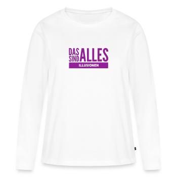 fake news - Frauen Premium Bio Langarmshirt - Weiß - Vorne - Julia (174cm)