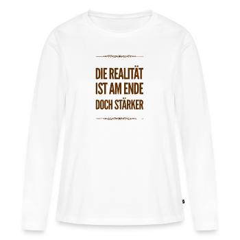 La vérité est plus forte - T-shirt manches longues Premium bio Femme - blanc - Devant - Julia (174cm)
