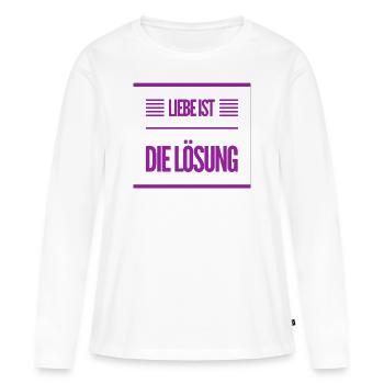 J’aime l’amour - T-shirt manches longues Premium bio Femme - blanc - Devant - Julia (174cm)