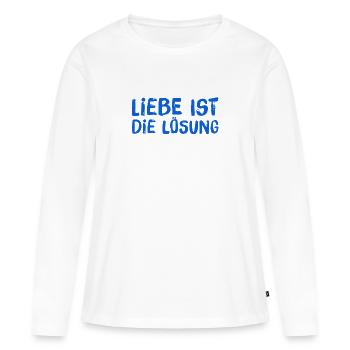Je vis l’amour - T-shirt manches longues Premium bio Femme - blanc - Devant - Julia (174cm)