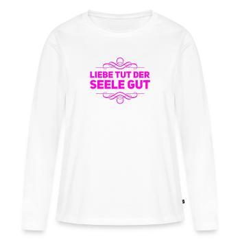 L’amour est un miracle - T-shirt manches longues Premium bio Femme - blanc - Devant - Julia (174cm)