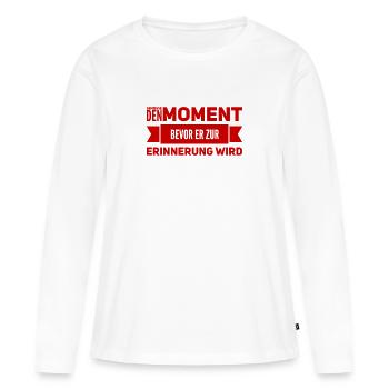 Je vis dans l’ici et maintenant - T-shirt manches longues Premium bio Femme - blanc - Devant - Julia (174cm)