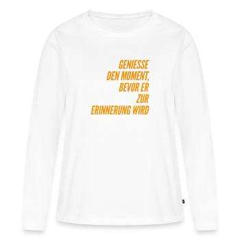 J’aime le présent - T-shirt manches longues Premium bio Femme - blanc - Devant - Julia (174cm)