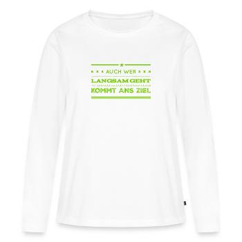 Mouvement lent - T-shirt manches longues Premium bio Femme - blanc - Devant - Julia (174cm)