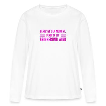ich bin ein Genießer - Frauen Premium Bio Langarmshirt - Weiß - Vorne - Julia (174cm)