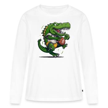 Croco d’Amérique - T-shirt manches longues Premium bio Femme - blanc - Devant - Julia (174cm)