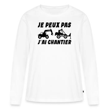 Ich kann keine Website-Arbeit haben - Frauen Premium Bio Langarmshirt - Weiß - Vorne - Julia (174cm)
