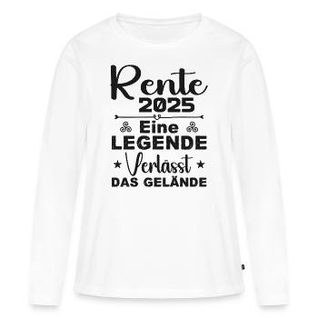 Pension 2025 - Une légende quitte le site - T-shirt manches longues Premium bio Femme - blanc - Devant - Julia (174cm)